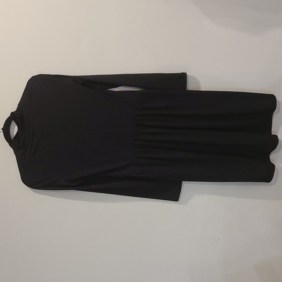 NEW Zara long sleeve gathered Black dress - Picture 3 of 8